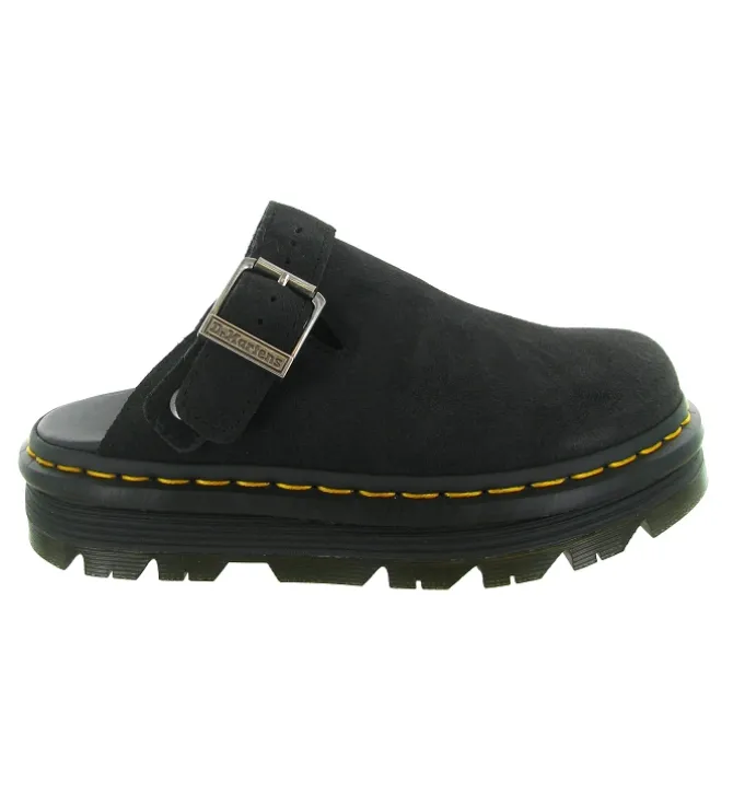 sandales et nu pieds - Mule Sabot - femme - Nubuck - Noir - Doc martens