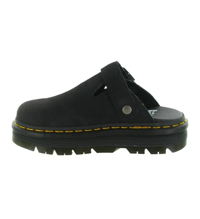 sandales et nu pieds - Mule Sabot - femme - Nubuck - Noir - Doc martens