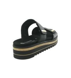 sandales et nu pieds - Mule Sabot - femme - Cuir - Noir - Remonte
