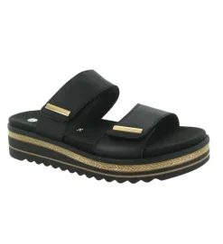 sandales et nu pieds - Mule Sabot - femme - Cuir - Noir - Remonte