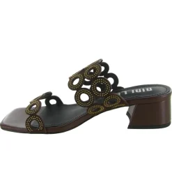 sandales et nu pieds - Mule Sabot - femme - Cuir - Marron - Bibi lou