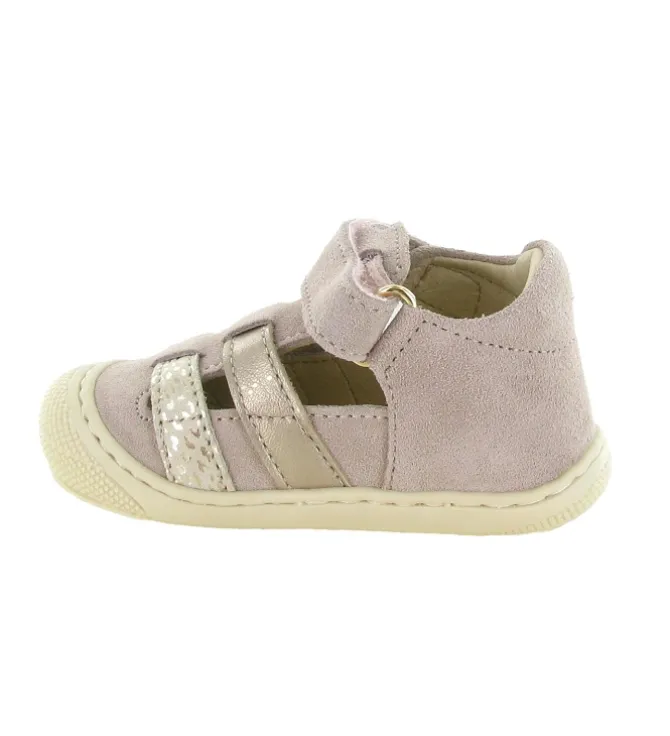 sandales et nu pieds - Semelle souple - bebe fille - Cuir laminé - Rose - Naturino