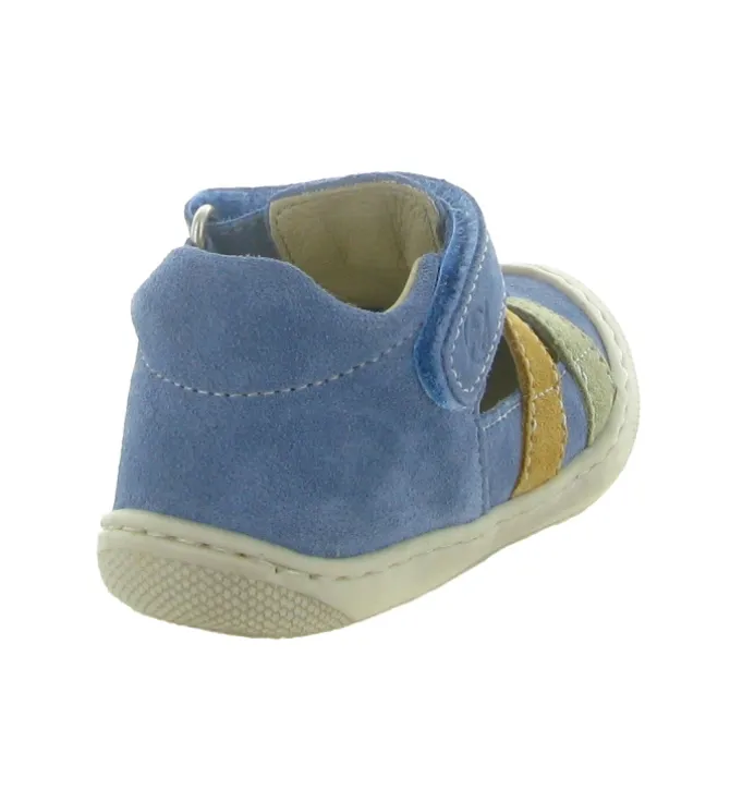 sandales et nu pieds - Semelle souple - bebe garcon - Nubuck - Bleu - Naturino