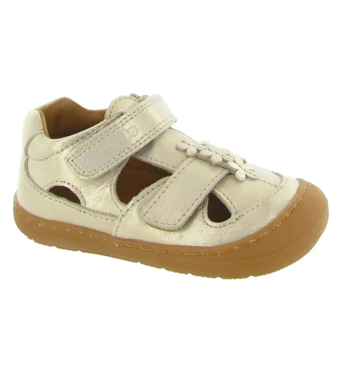 sandales et nu pieds - Semelle souple - bebe fille - Cuir - Or - Froddo