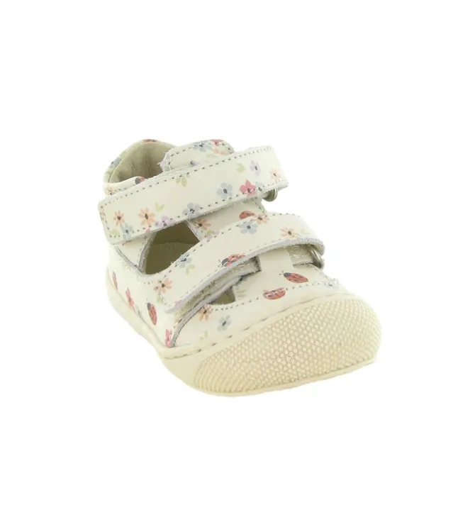 sandales et nu pieds - Semelle souple - bebe fille - Cuir - Crème - Naturino