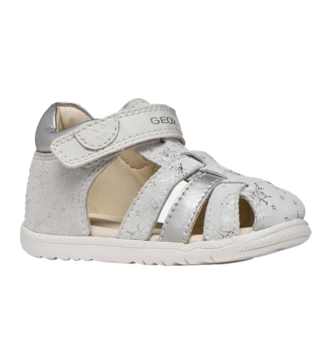 sandales et nu pieds - Semelle souple - bebe fille - Cuir laminé - Argent - Geox