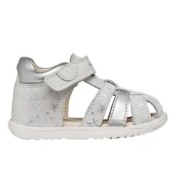 sandales et nu pieds - Semelle souple - bebe fille - Cuir laminé - Argent - Geox