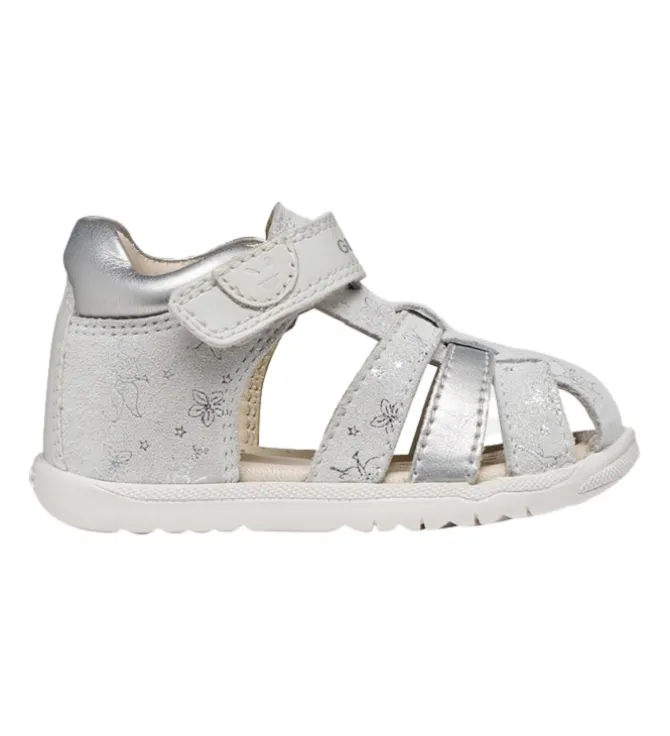sandales et nu pieds - Semelle souple - bebe fille - Cuir laminé - Argent - Geox