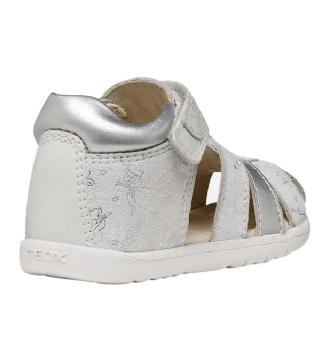 sandales et nu pieds - Semelle souple - bebe fille - Cuir laminé - Argent - Geox