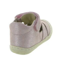 sandales et nu pieds - Semelle souple - bebe fille - Cuir laminé - Rose - Naturino