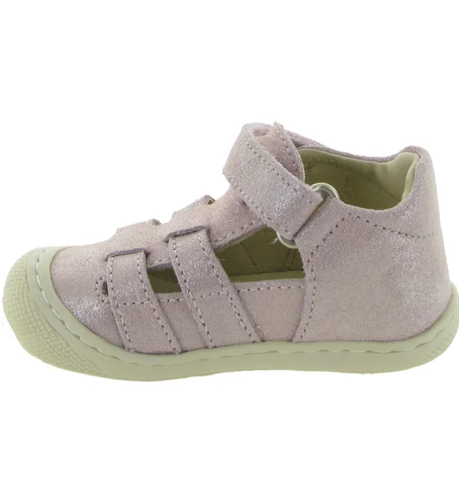 sandales et nu pieds - Semelle souple - bebe fille - Cuir laminé - Rose - Naturino