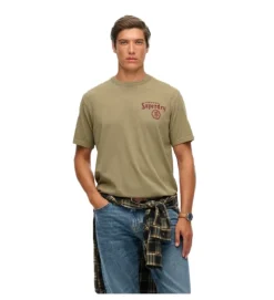 tee shirt - MANCHE COURTE - vetement homme - Coton - Kaki - Superdry