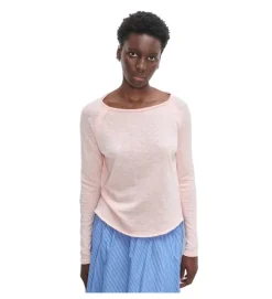 tee shirt - MANCHE LONGUE - vetement femme - Coton - Rose - American vintage