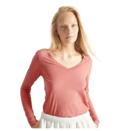 tee shirt - MANCHE LONGUE - vetement femme - Coton - Rose - American vintage