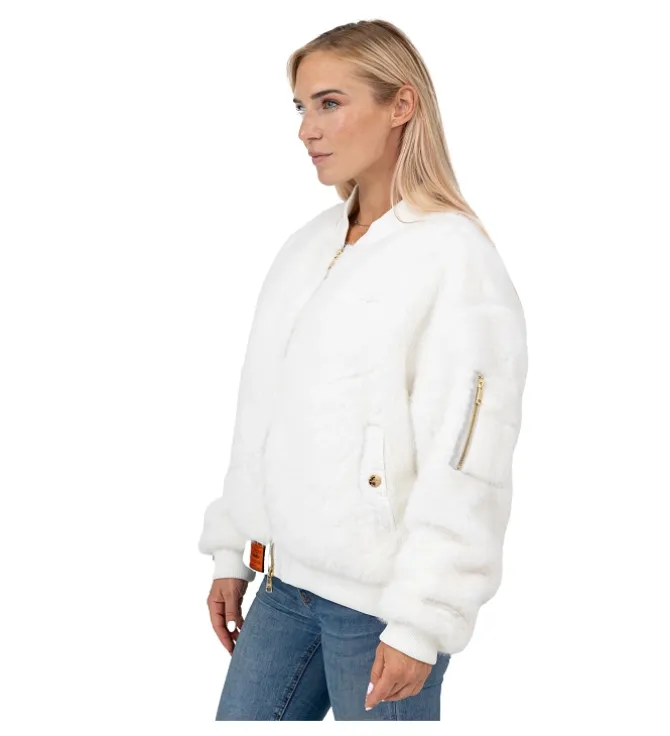 veste - BOMBER - vetement femme - Synthétique - Blanc - Bombers original