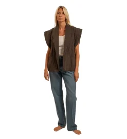 veste - SANS MANCHE - vetement femme - Textile - Chocolat - Aokyanos