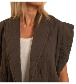 veste - SANS MANCHE - vetement femme - Textile - Chocolat - Aokyanos